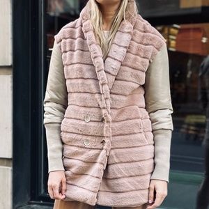 Faux Fur Plush Pea Coat